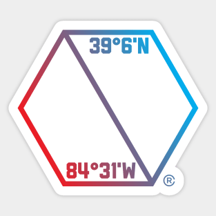 Cincinnati Coordinates Sticker